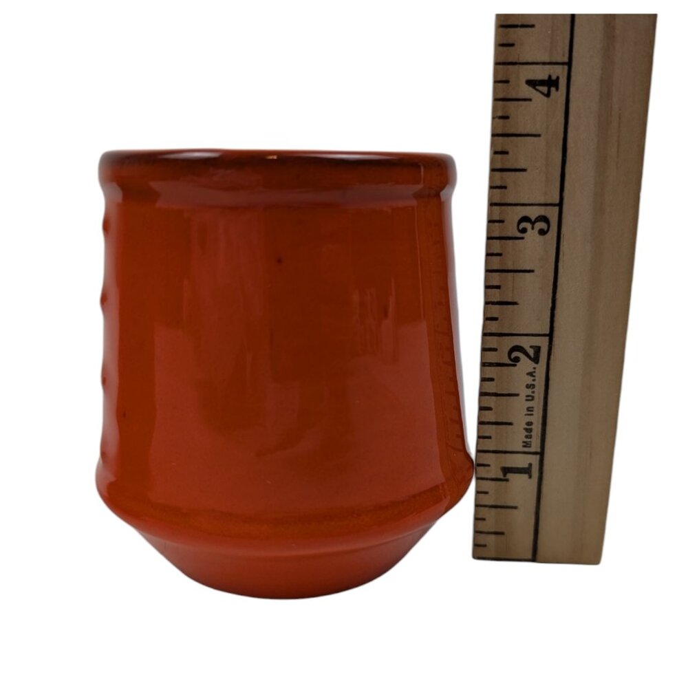 Set of 2 Metlox Poppytrail Red Rooster Small Mug 1960's Retro, Scalloped Handles - Picture 10 of 11